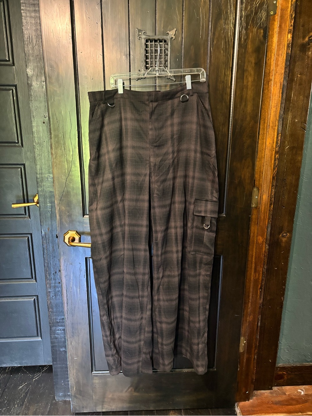Plaid pants in black and brown wide leg nwt hot topic plus size 3x